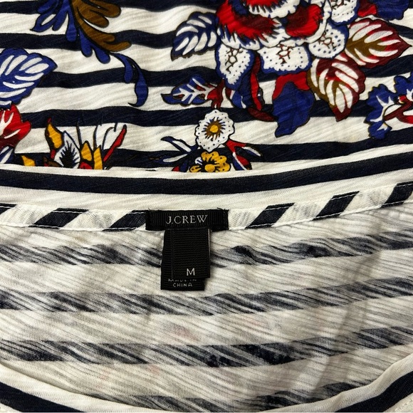 J. CREW Striped Floral Elbow Tee - Picture 10 of 10